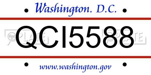 QCI5588 District Of Columbia License Plate