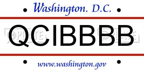 QCIBBBB District Of Columbia License Plate