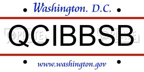 QCIBBSB District Of Columbia License Plate