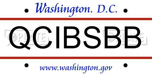 QCIBSBB District Of Columbia License Plate