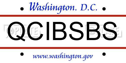 QCIBSBS District Of Columbia License Plate