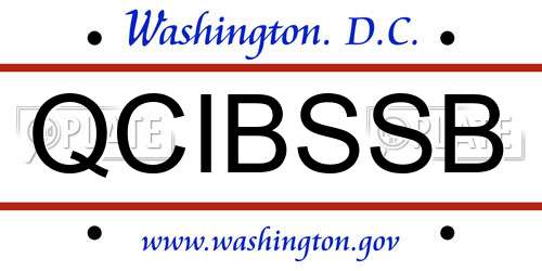 QCIBSSB District Of Columbia License Plate