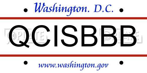 QCISBBB District Of Columbia License Plate