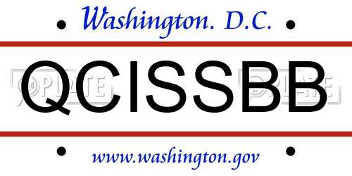 QCISSBB District Of Columbia License Plate