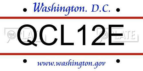 QCL12E District Of Columbia License Plate