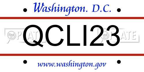 QCLI23 District Of Columbia License Plate