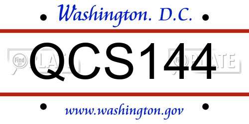 QCS144 District Of Columbia License Plate