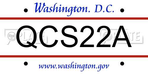 QCS22A District Of Columbia License Plate