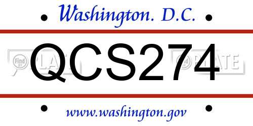 QCS274 District Of Columbia License Plate