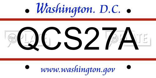 QCS27A District Of Columbia License Plate