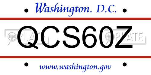 QCS60Z District Of Columbia License Plate
