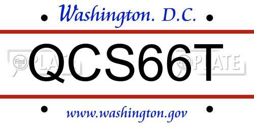 QCS66T District Of Columbia License Plate