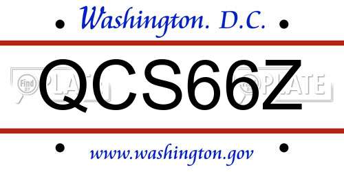QCS66Z District Of Columbia License Plate
