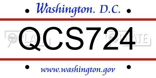 QCS724 District Of Columbia License Plate