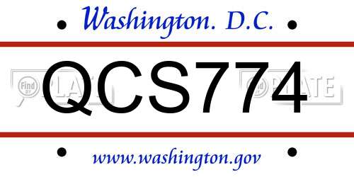 QCS774 District Of Columbia License Plate
