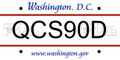 QCS90D District Of Columbia License Plate