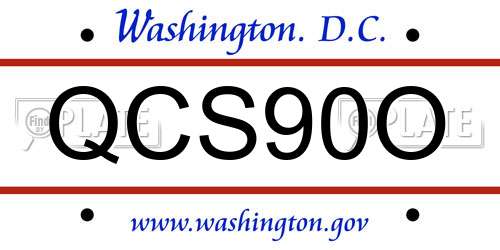 QCS90O District Of Columbia License Plate