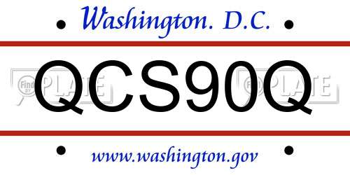 QCS90Q District Of Columbia License Plate