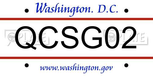 QCSG02 District Of Columbia License Plate