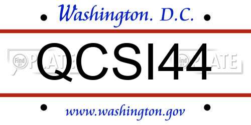 QCSI44 District Of Columbia License Plate
