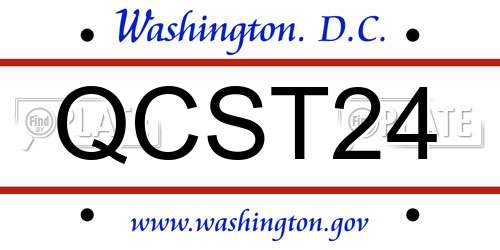 QCST24 District Of Columbia License Plate