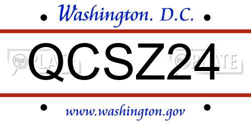QCSZ24 District Of Columbia License Plate