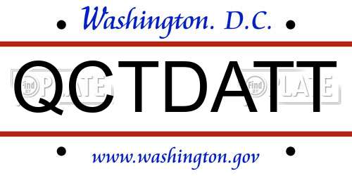 QCTDATT District Of Columbia License Plate