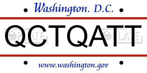 QCTQATT District Of Columbia License Plate