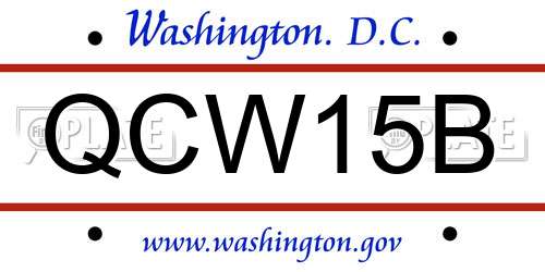 QCW15B District Of Columbia License Plate