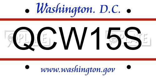 QCW15S District Of Columbia License Plate