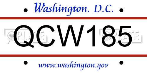 QCW185 District Of Columbia License Plate