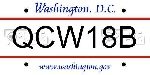 QCW18B District Of Columbia License Plate