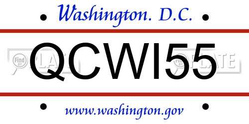 QCWI55 District Of Columbia License Plate