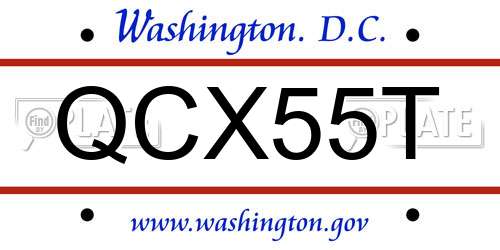 QCX55T District Of Columbia License Plate