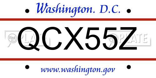 QCX55Z District Of Columbia License Plate