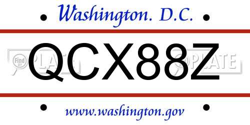 QCX88Z District Of Columbia License Plate