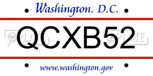 QCXB52 District Of Columbia License Plate