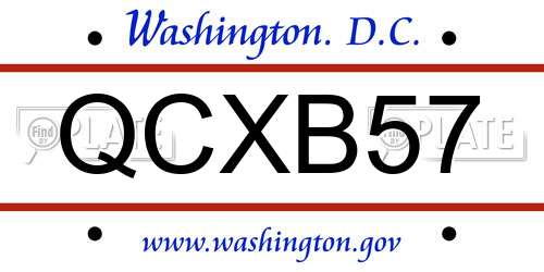 QCXB57 District Of Columbia License Plate