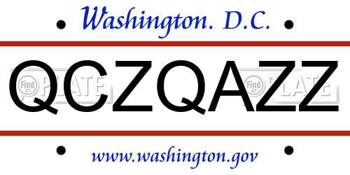 QCZQAZZ District Of Columbia License Plate