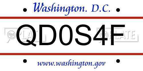 QD0S4F District Of Columbia License Plate