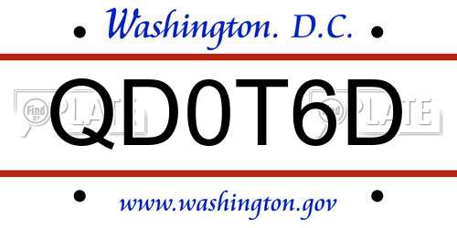 QD0T6D District Of Columbia License Plate