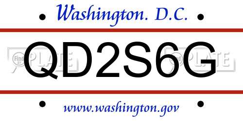 QD2S6G District Of Columbia License Plate