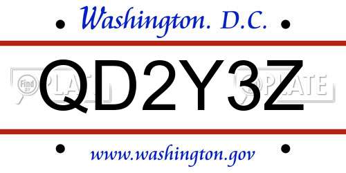 QD2Y3Z District Of Columbia License Plate