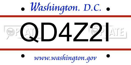 QD4Z2I District Of Columbia License Plate