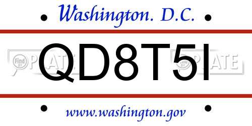 QD8T5I District Of Columbia License Plate