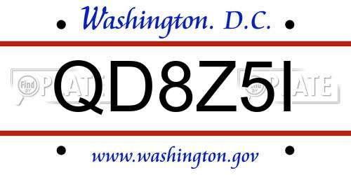 QD8Z5I District Of Columbia License Plate