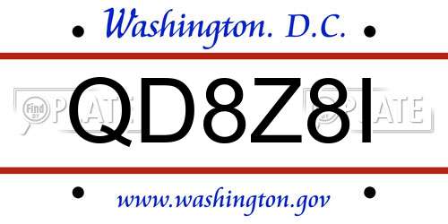 QD8Z8I District Of Columbia License Plate