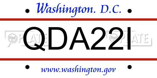 QDA22I District Of Columbia License Plate
