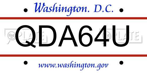 QDA64U District Of Columbia License Plate