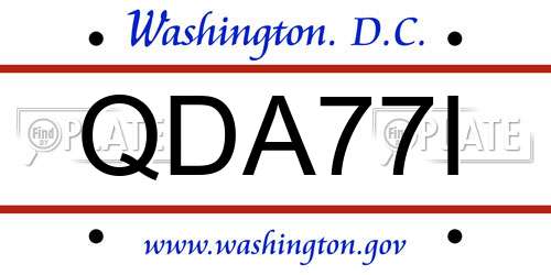 QDA77I District Of Columbia License Plate
